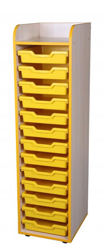 Універсальна стінка "Органайзик" елемент №1, з лотками, матеріал корпусу - ЛДСП, АЛМАНТ, 357х410х1350 мм.